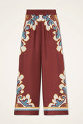 Bohemian Dreams Unique Print Elastic Waist Pocket Wide Leg Pants