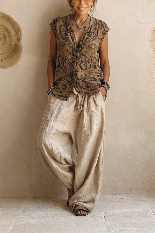 Casual Bohemian Cotton Linen 3-Piece Set