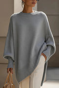 Solid Color Round Neck Long-sleeved Casual Loose Knit Sweater