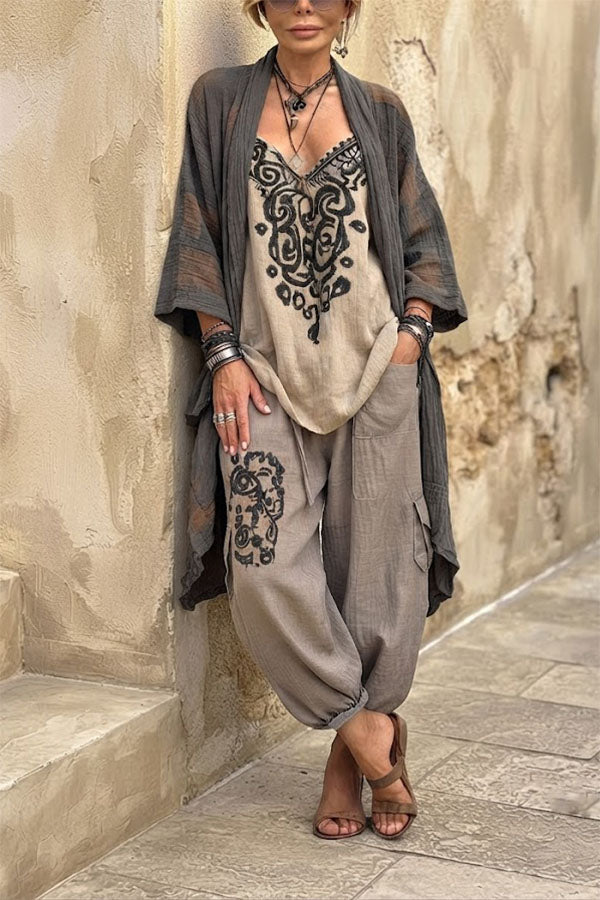 Relaxed Fit Boho Lounge & Resort 3-Piece Set
