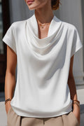 Solid Color Loose-fitting Casual Short-sleeved Top