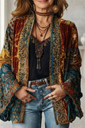 Essential Mosaic Velvet Open-Front Jacket