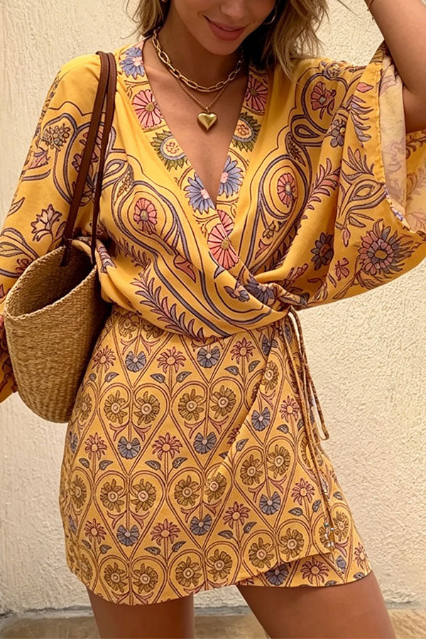 Gypsy Soul Paisley Wrap-Style Mini Beach Tunic & Dress
