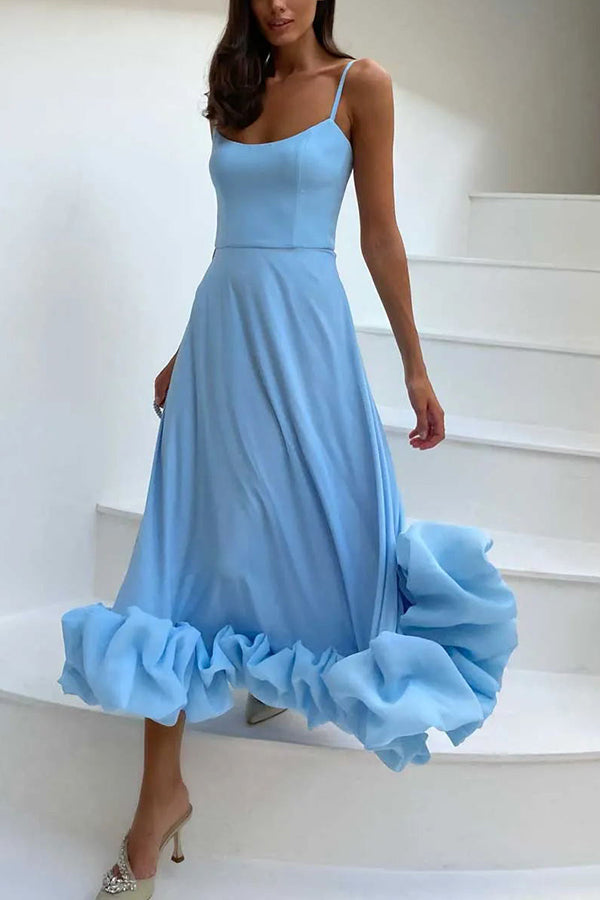 Ladies' camisole waist cinching charm multi-color banquet party MIDI skirt