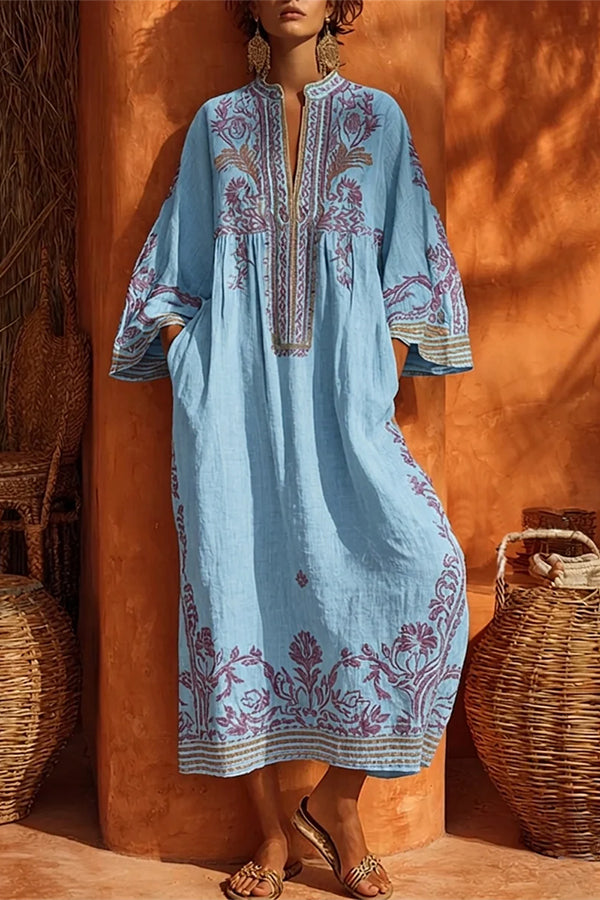 The Sage & Lavender Embroidered Kaftan