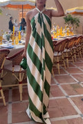 Most Dreamy Stripe Print Halter Tie-up Backless Pocket Loose Maxi Dress