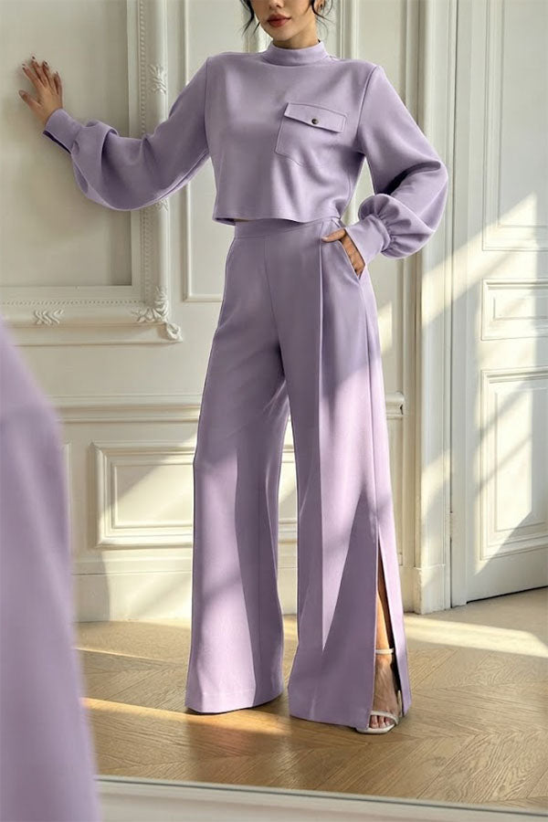 The Ultimate Chic Matching Set: Crop Top & Wide-Leg Pants