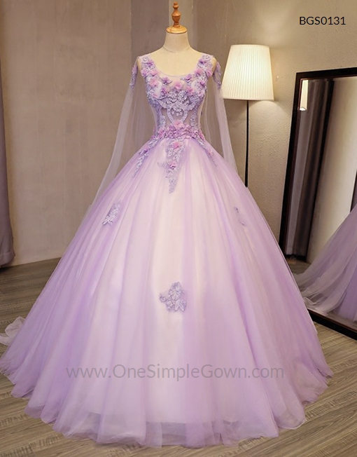 Purple Floral Wedding Dress on Sale, UP ...